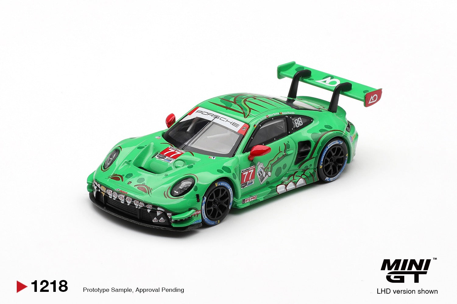 PRE ORDER * MINI GT #1218 1/64 Porsche 911 GT3 R (992) #77 AO