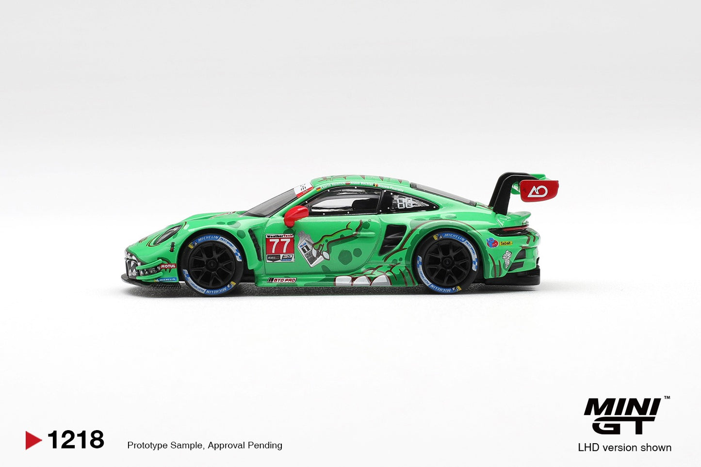 * PRE ORDER * MINI GT #1218 1/64 Porsche 911 GT3 R (992) #77 AO Racing 2025 IMSA Sebring 12 Hrs Class Winner