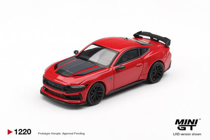 * PRE ORDER * MINI GT #1220 1/64 Ford Mustang Dark Horse Race Red (RHD)