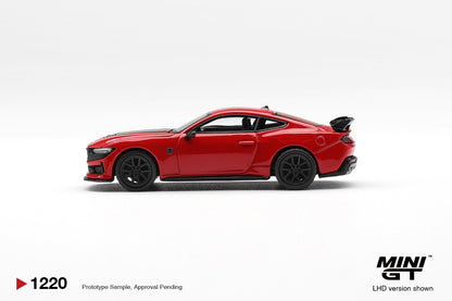 * PRE ORDER * MINI GT #1220 1/64 Ford Mustang Dark Horse Race Red (RHD)