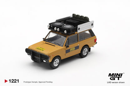 * PRE ORDER * MINI GT #1221 1/64 Range Rover 1981 Camel Trophy Sumatra K.Stoppa & A.Valldorf (LHD)
