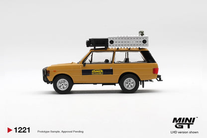 * PRE ORDER * MINI GT #1221 1/64 Range Rover 1981 Camel Trophy Sumatra K.Stoppa & A.Valldorf (LHD)
