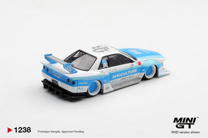 * PRE ORDER * MINI GT #1238 1/64 Nissan Skyline GT-R (R32) LBWK Kaido Works AMOCULTURE (RHD)