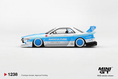 * PRE ORDER * MINI GT #1238 1/64 Nissan Skyline GT-R (R32) LBWK Kaido Works AMOCULTURE (RHD)