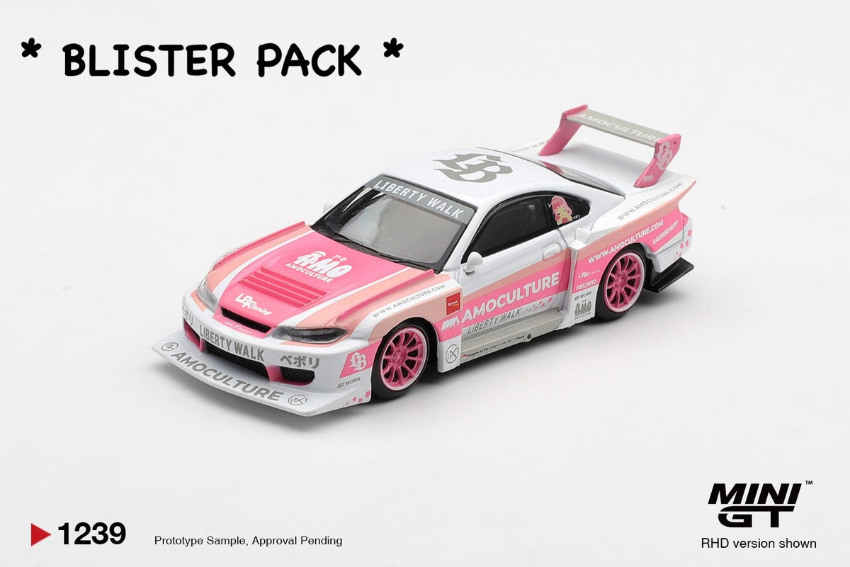 MINI GT #1239 1/64 Nissan SILVIA (S15) LB-Super Silhouette AMOCULTURE (RHD) * BLISTER PACK *
