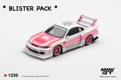 MINI GT #1239 1/64 Nissan SILVIA (S15) LB-Super Silhouette AMOCULTURE (RHD) * BLISTER PACK *