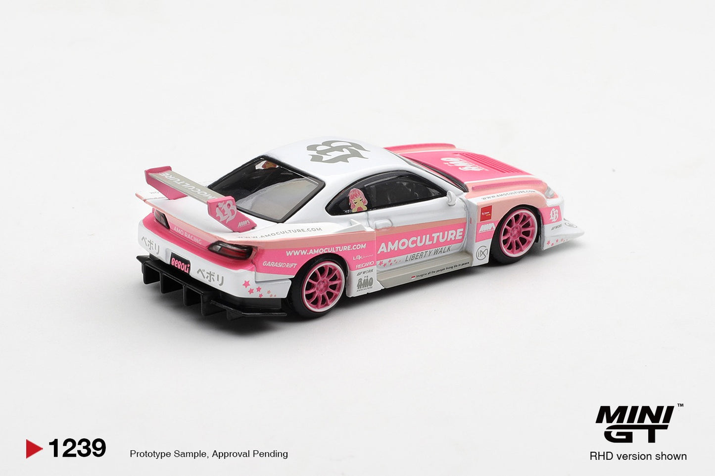 * PRE ORDER * MINI GT #1239 1/64 Nissan SILVIA (S15) LB-Super Silhouette AMOCULTURE (RHD)
