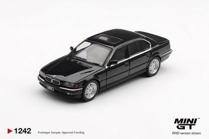* PRE ORDER *  MINI GT #1242 1/64 BMW 750IL Black Sapphire (RHD)