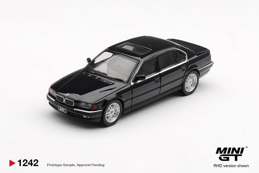 * PRE ORDER *  MINI GT #1242 1/64 BMW 750IL Black Sapphire (RHD)