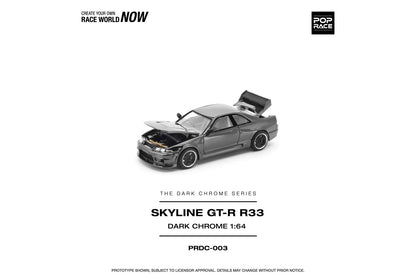 POP RACE 1/64 DARK CHROME SERIES GTR R33 400R PRDC-003
