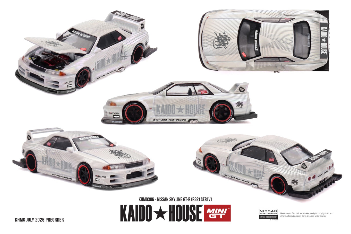 * PRE ORDER * [ Kaido House x MINI GT ] 1/64 Nissan Skyline GT-R (R32) SERI V1 KHMG306