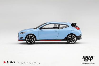 * PRE ORDER * MINI GT #1346 1/64 Hyundai Veloster N Performance Blue (LHD)