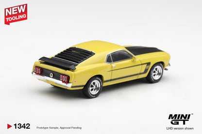 * PRE ORDER * MINI GT #1342 1/64 Ford Mustang Boss 302 1969 Bright Yellow (LHD)