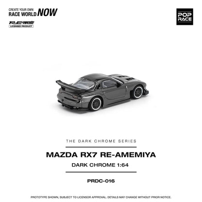 * PRE ORDER * POP RACE 1/64 MAZDA RX-7 RE-AMEMIYA DARK CHROME PRDC016