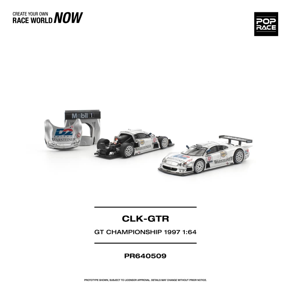 * PRE ORDER * POP RACE 1/64 MERCEDES-BENZ AMG CLK GTR FIA GT CHAMPIONSHIP 1997 PR640509