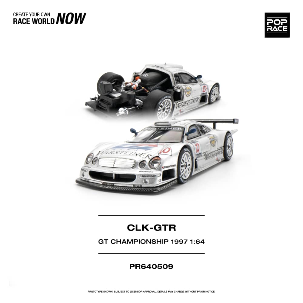 * PRE ORDER * POP RACE 1/64 MERCEDES-BENZ AMG CLK GTR FIA GT CHAMPIONSHIP 1997 PR640509