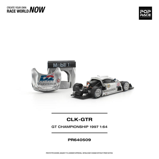 * PRE ORDER * POP RACE 1/64 MERCEDES-BENZ AMG CLK GTR FIA GT CHAMPIONSHIP 1997 PR640509
