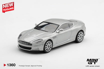 * PRE ORDER * MINI GT #1360 1/64 Aston Martin DBS 2008 Lightning Silver (RHD)