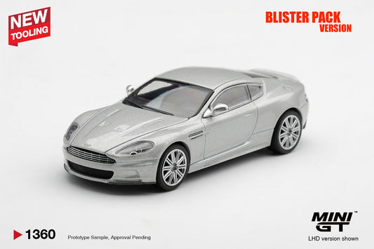 * PRE ORDER * MINI GT #1360 1/64 Aston Martin DBS 2008 Lightning Silver (RHD) * BLISTER PACK *