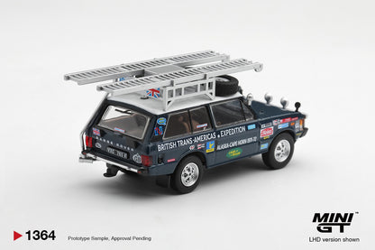 * PRE ORDER * MINI GT #1364 1/64 Range Rover 1971 British Trans-Americas Expedition (VXC-765K) (LHD)