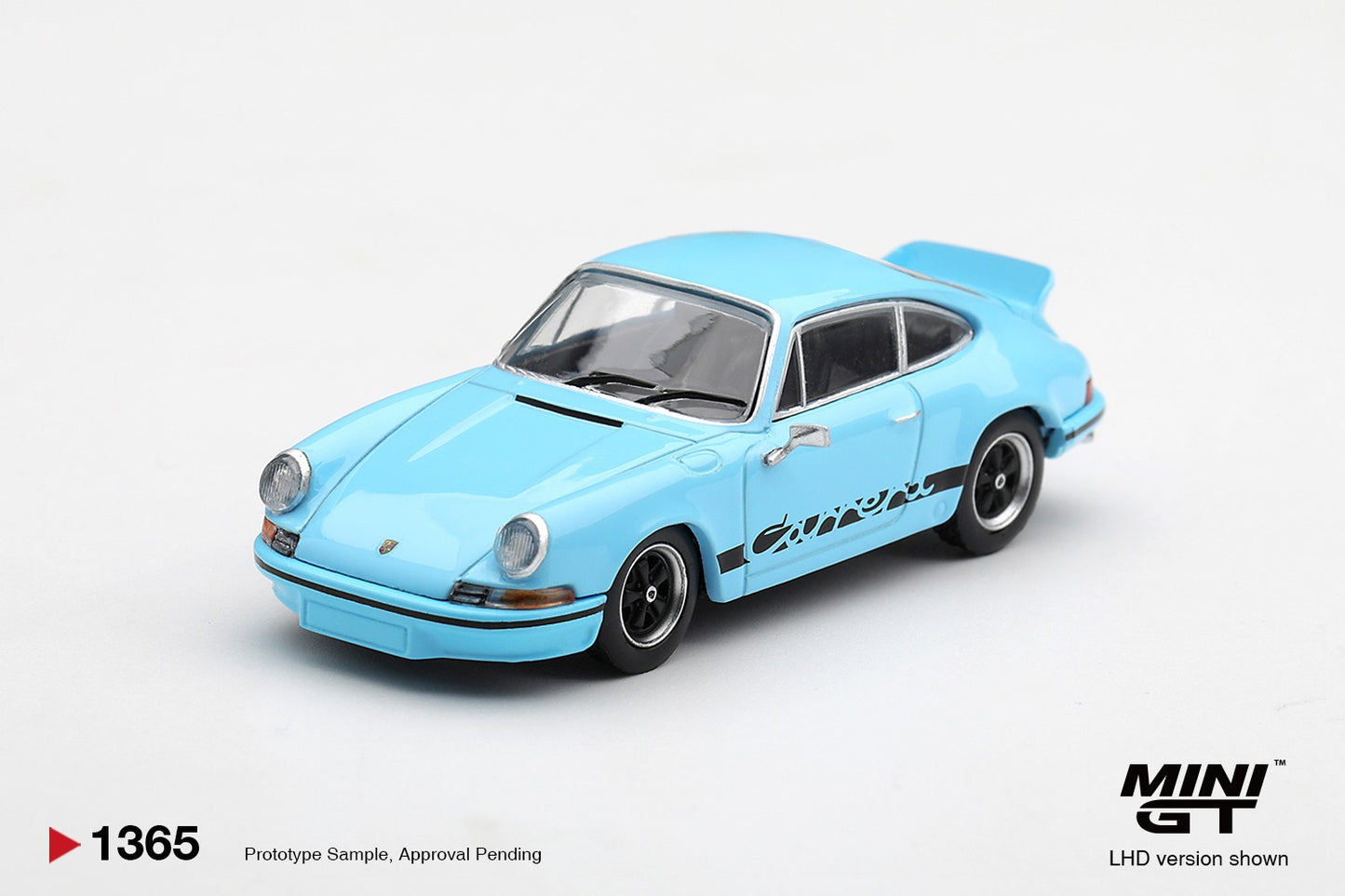 * PRE ORDER * MINI GT #1365 1/64 Porsche 911 Carrera RS 2.7 Gulf Blue with Black Livery (RHD)