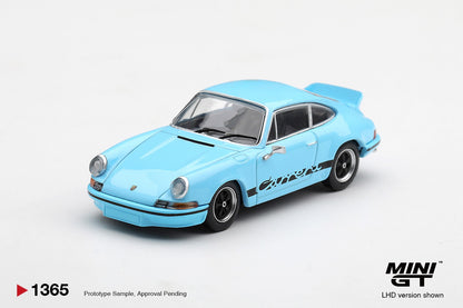 * PRE ORDER * MINI GT #1365 1/64 Porsche 911 Carrera RS 2.7 Gulf Blue with Black Livery (RHD)