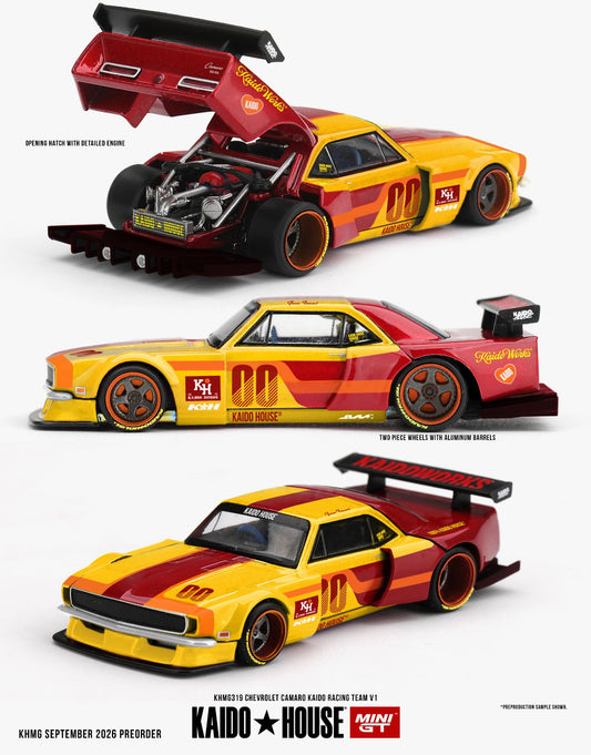 * PRE ORDER * [ Kaido House x MINI GT ] 1/64 Chevrolet Camaro Kaido Racing Team V1 KHMG319