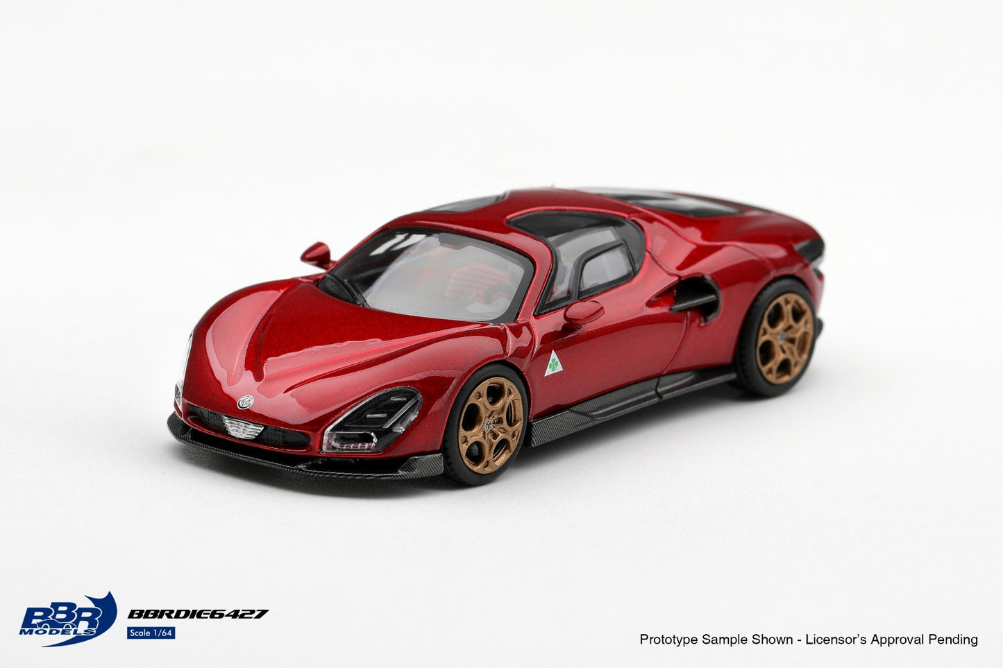 * PRE ORDER * BBR Models 1/64 Alfa Romeo 33 Stradale Rosso Villa d'Este BBRDIE6427