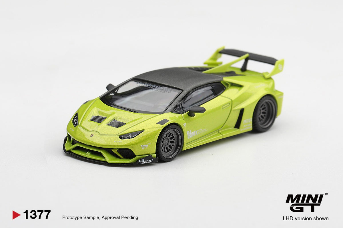 * PRE ORDER * MINI GT #1377 1/64 Lamborghini Huracán LB★WORKS Lime Metallic (RHD)