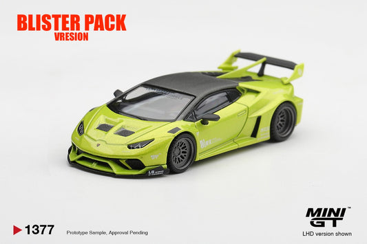 * PRE ORDER * MINI GT #1377 1/64 Lamborghini Huracán LB★WORKS Lime Metallic * BLISTER PACK *