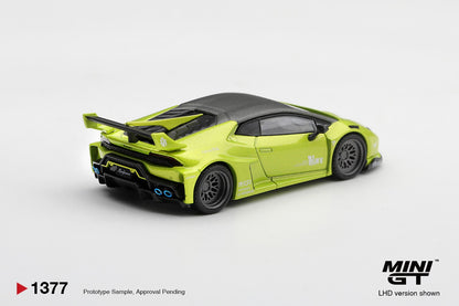 * PRE ORDER * MINI GT #1377 1/64 Lamborghini Huracán LB★WORKS Lime Metallic (RHD)