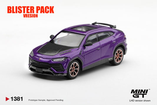 * PRE ORDER * MINI GT #1381 1/64 Lamborghini Urus Performante Viola Pasifae * BLISTER PACK *