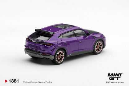 * PRE ORDER * MINI GT #1381 1/64 Lamborghini Urus Performante Viola Pasifae (RHD)