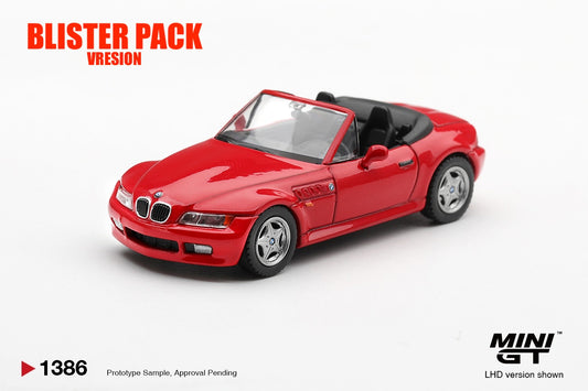 * PRE ORDER * MINI GT #1386 1/64 BMW Z3 Hellrot * BLISTER PACK *