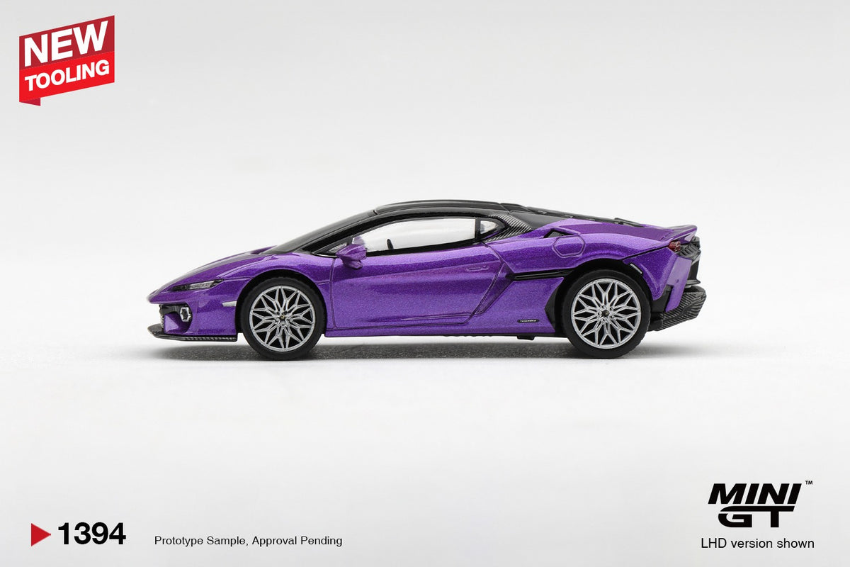 * PRE ORDER * MINI GT #1394 1/64 Lamborghini Temerario Viola Pasifae (RHD)