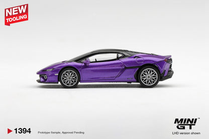 * PRE ORDER * MINI GT #1394 1/64 Lamborghini Temerario Viola Pasifae (RHD)