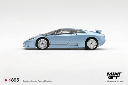 * PRE ORDER * MINI GT #1395 1/64 Bugatti EB110 GT Azzurro Metallizzato Mondial de l'Automobile 1992 (LHD)
