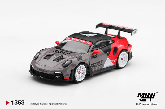 * PRE ORDER * MINI GT #1353 1/64 Porsche 911 GT3 RS STAPLE x INOZETEK (LHD)