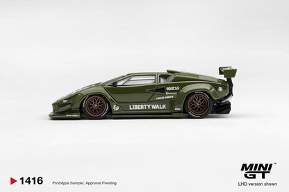 * PRE ORDER * MINI GT #1416 1/64 Lamborghini Countach LB-WORKS Army Green (RHD)