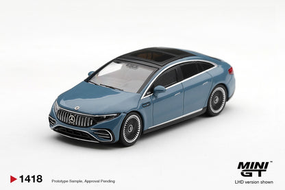 * PRE ORDER * MINI GT #1418 1/64 Mercedes-AMG EQS 53 Blue (RHD)