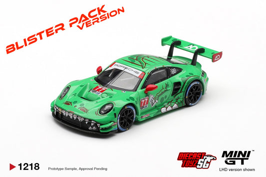 * PRE ORDER * MINI GT #1218 1/64 Porsche 911 GT3 R (992) #77 AO Racing 2025 IMSA Sebring 12 Hrs Class Winner * BLISTER PCAK *