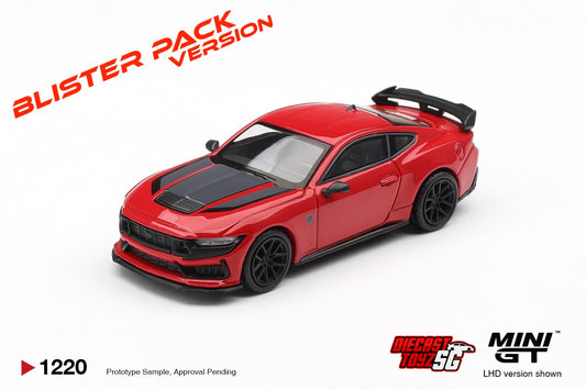 * PRE ORDER * MINI GT #1220 1/64 Ford Mustang Dark Horse Race Red (RHD) * BLISTER PACK *