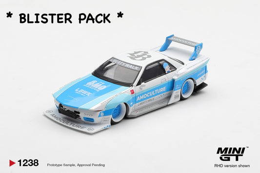 * PRE ORDER * MINI GT #1238 1/64 Nissan Skyline GT-R (R32) LBWK Kaido Works AMOCULTURE (RHD) * BLISTER PACK *