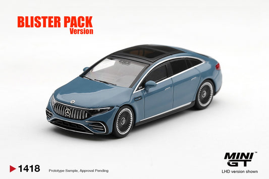 * PRE ORDER * MINI GT #1418 1/64 Mercedes-AMG EQS 53 Blue (LHD) * BLISTER PACK *