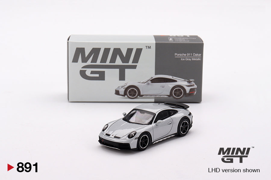 MINI GT #891 1/64 Porsche 911 Dakar Ice Gray Metallic (RHD)