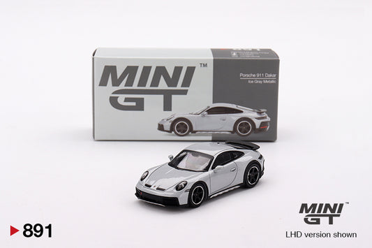 MINI GT #891 1/64 Porsche 911 Dakar Ice Gray Metallic (RHD)