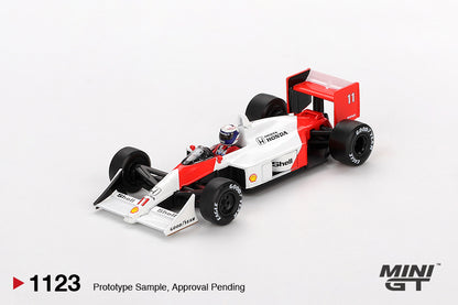 MINI GT #1123 1/64 McLaren MP4/4 #11 Alain Prost 1988 Japanese Grand Prix 2nd Place