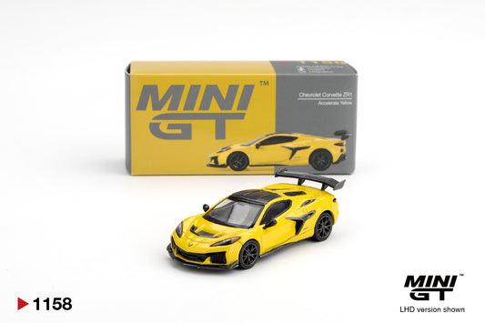 MINI GT #1158 1/64 Chevrolet Corvette ZR1 Accelerate Yellow (LHD)