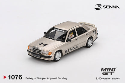 MINI GT #1076 1/64 Mercedes-Benz 190 E 2.3-16 #11 Ayrton Senna 1984 Nürburgring Race of Champions w/ Figure (LHD)