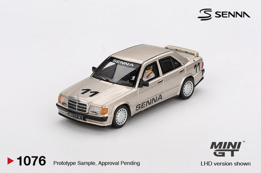 MINI GT #1076 1/64 Mercedes-Benz 190 E 2.3-16 #11 Ayrton Senna 1984 Nürburgring Race of Champions w/ Figure (LHD)